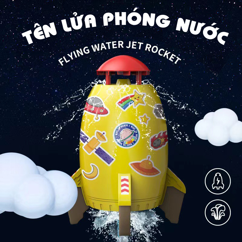 Đồ chơi phòng tắm tên lửa phản lực nước tàu vũ trụ nhiều màu sắc đồ chơi vận động ngoài trời mùa hè mát mẻ