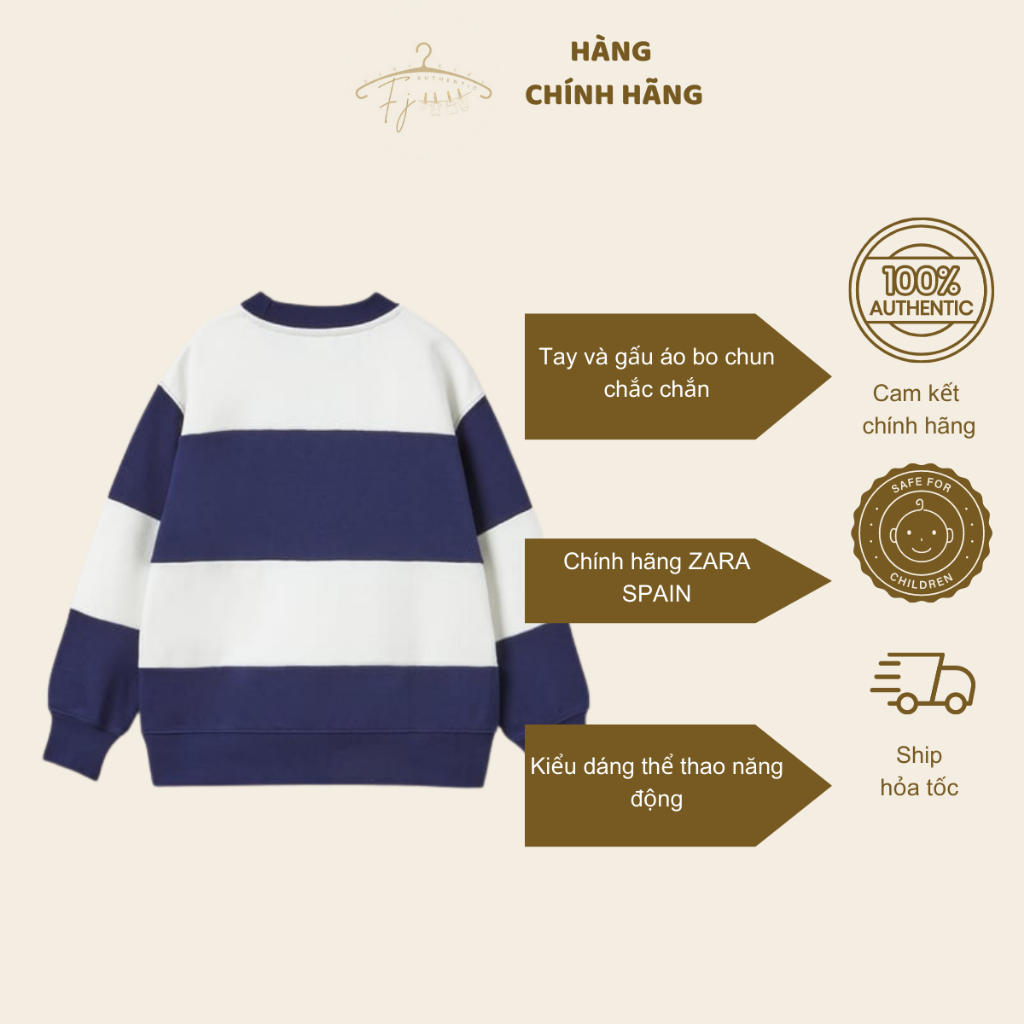 Áo nỉ bé trai ZARA SPAIN áo nỉ da cá dài tay siêu đẹp cho bé 9 đến 10 tuổi