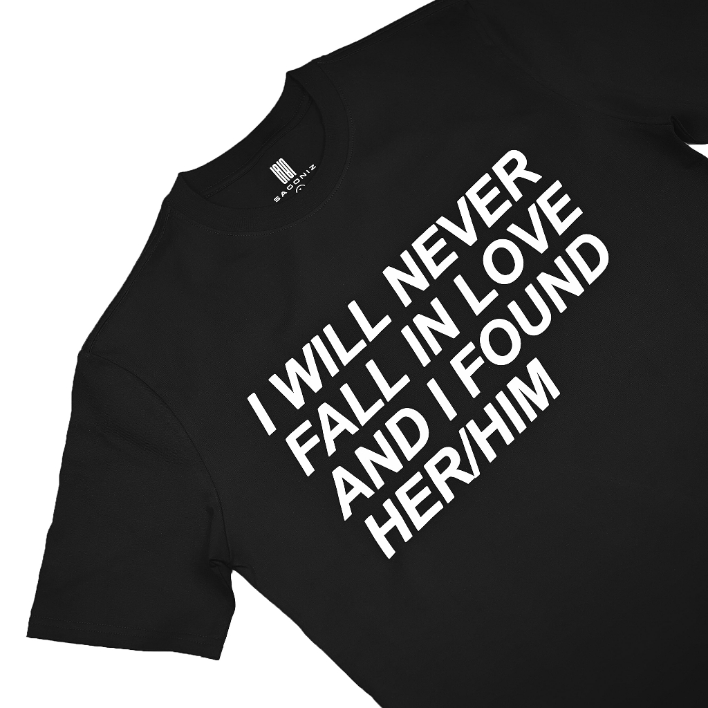 T-SHIRT FALL IN LOVE SAGONIZ, áo thun unisex chất liệu cotton co giãn 2 chiều thấm hút mồ hôi nhanh, trẻ trung năng động