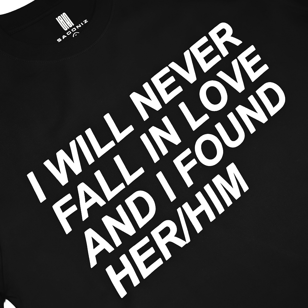 T-SHIRT FALL IN LOVE SAGONIZ, áo thun unisex chất liệu cotton co giãn 2 chiều thấm hút mồ hôi nhanh, trẻ trung năng động