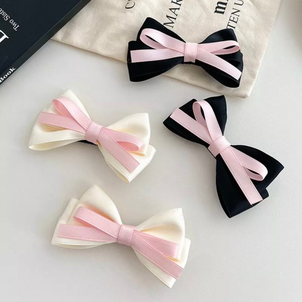 Kẹp tóc nữ phong cách retro, vintage nơ đuôi dài cho tóc thêm xinh