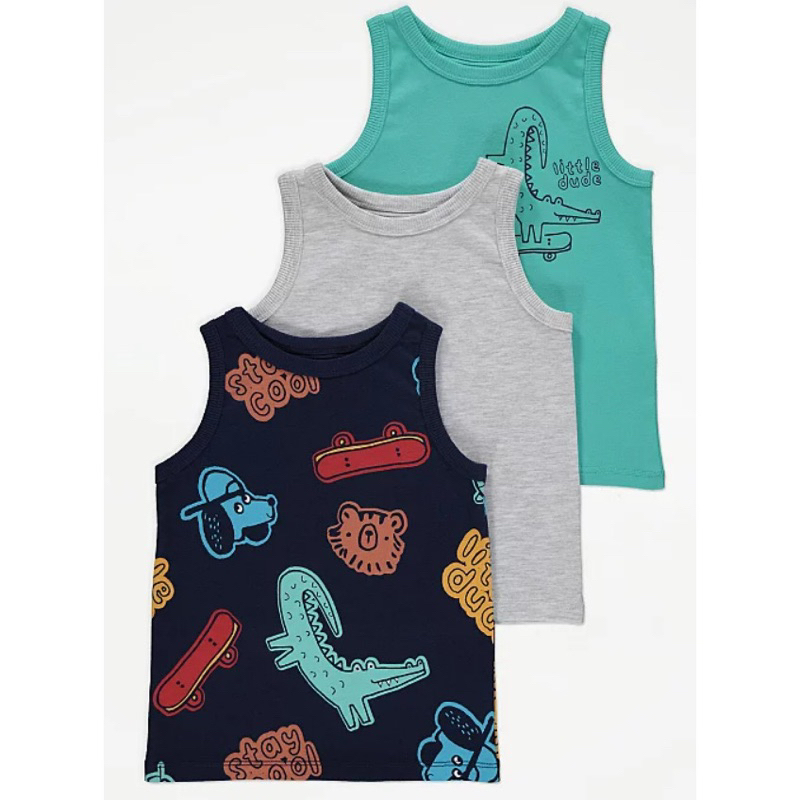 Set 3 áo bé trai George UK size 12-18m đến 3-4y