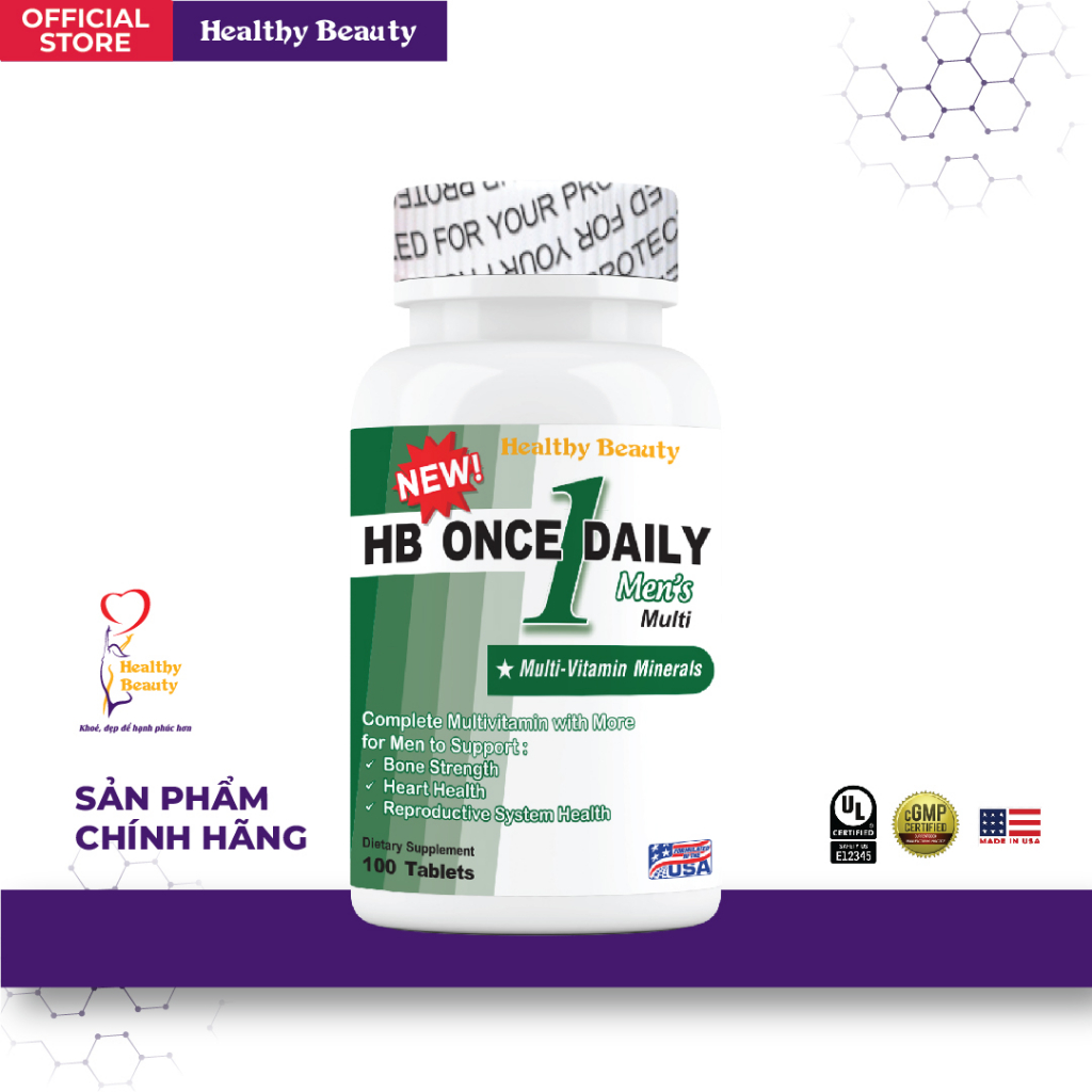 Viên Uống Bổ Sung 30 Loại Vitamin Và Khoáng Chất Cho Nam HB ONCE DAILY MEN'S MULTI