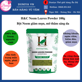 Bột lá neem ấn độ nguyên chất 100% giảm mụn, mờ thâm, sáng da h&c neem leaves powder 100g