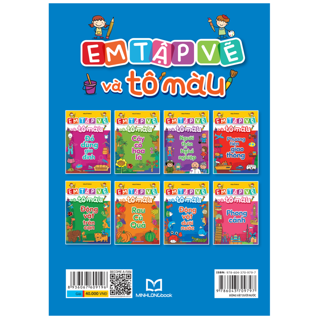 Sách Em Tập Vẽ Và Tô Màu - Động Vật Dưới Nước