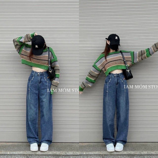 ÁO LEN SỌC CROPTOP (KÈM VIDEO HÌNH THẬT)