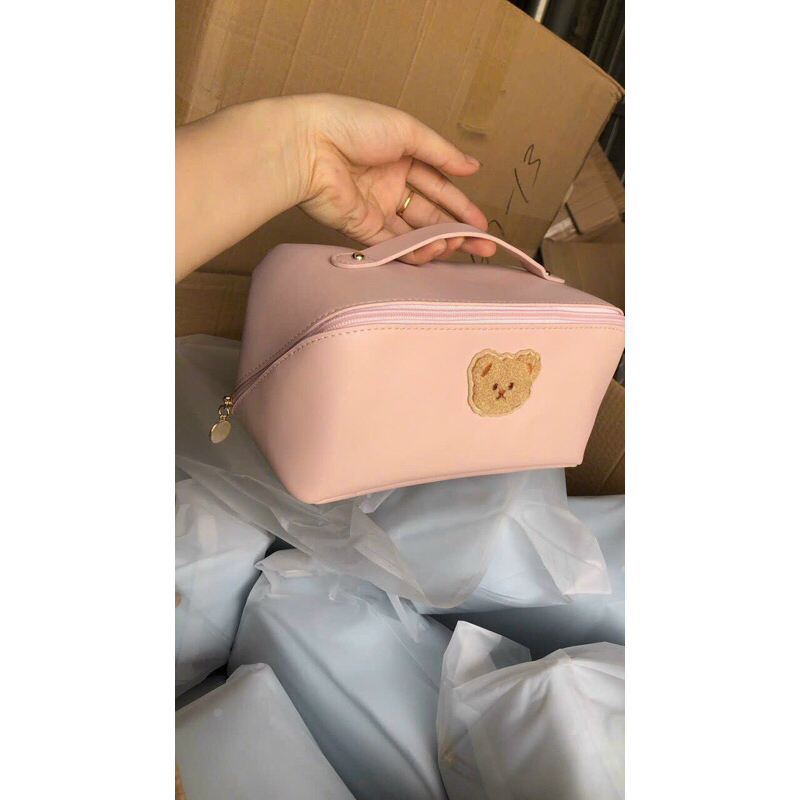 Túi đựng mỹ phẩm khoá chéo da pu cao cấp mẫu mới dễ thương