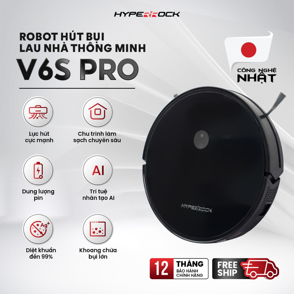 Robot Hút Bụi Tự Động V6S Pro Điều Khiển Qua App Điện Thoại, Máy Hút Bụi Lau Nhà Tự Động Phát Hiện Khi Gặp Các Vật cản