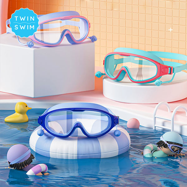 Bộ Kính Bơi Không Gọng + Nón Bơi Silicon Cho Trẻ Em Twin Swim Cao Cấp, Phù Hợp Cho Bé Trai Bé Gái Từ 3~14 Tuổi