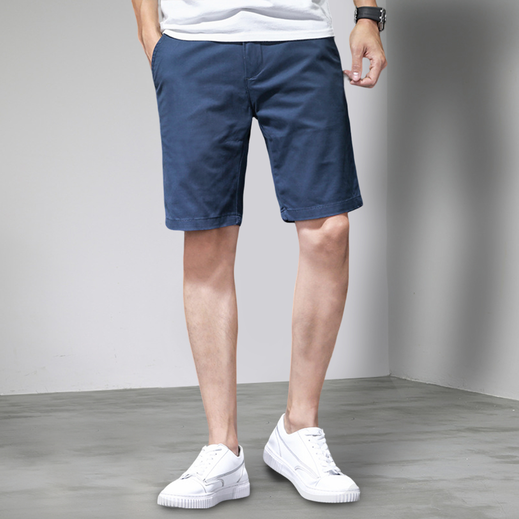Quần Đùi Short Nam Kaki Vải Cotton Sẽ Mềm Mịn Sau Khi Giặt, Quần Short Kaki Nam Vicenzo Đứng Form Nhiều Màu Qskn02