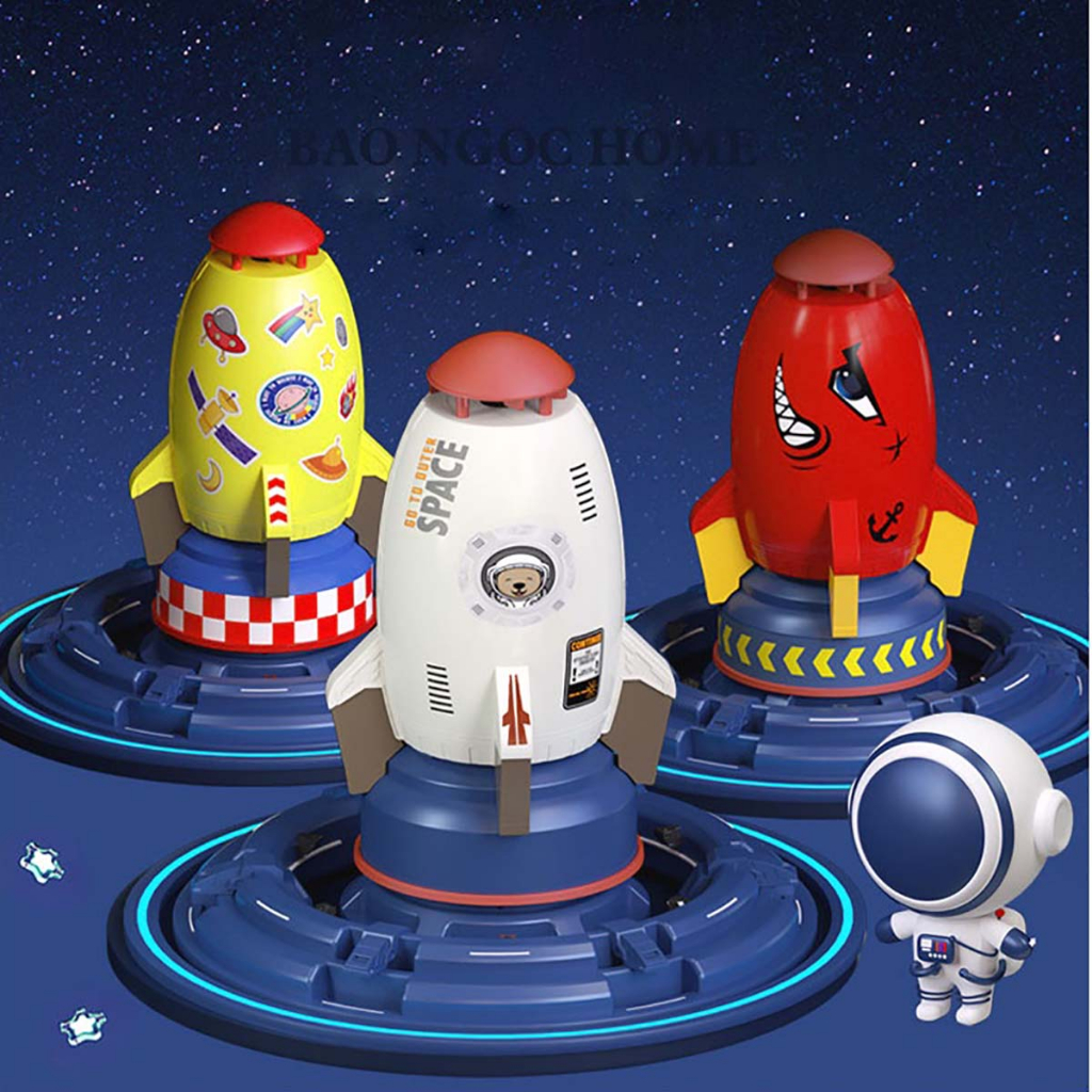 Đồ Chơi Tên Lửa Phun Nước, Bệ Phóng Tên Lửa Xoay 360 Độ Đồ Chơi Nhà Tắm Cho Bé Vui Nhộn Nhựa ABS Cao Cấp