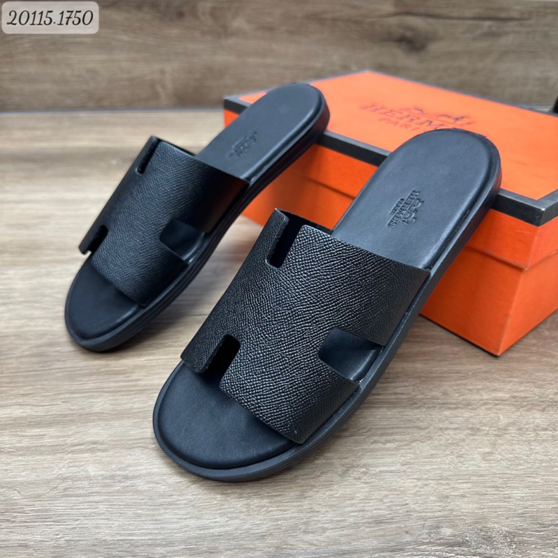 Dép lê nam HM bản đế cao su chống trơn trượt quai da bò thật có video quay tại shop