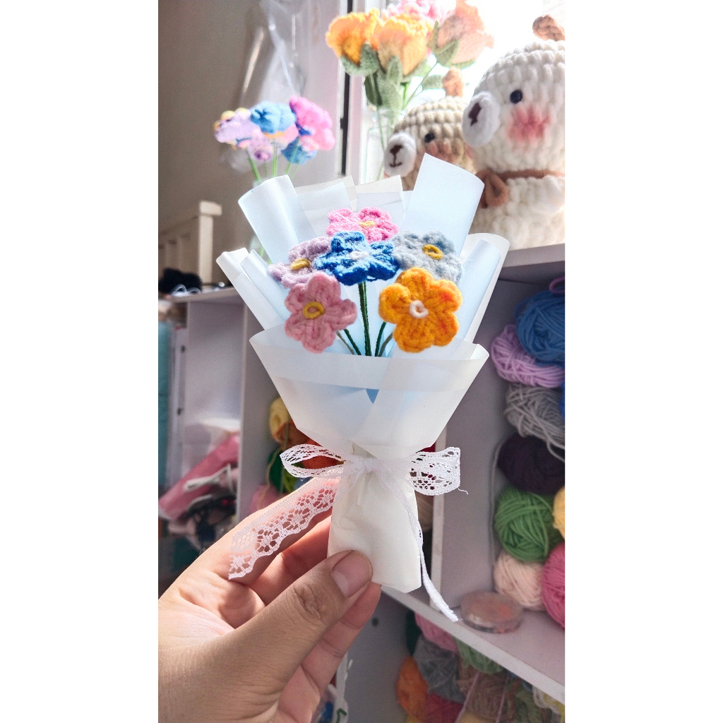Bó hoa len mini