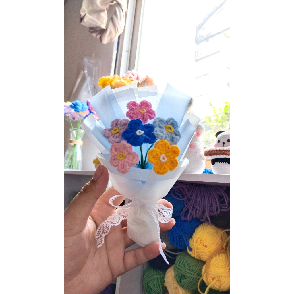 Bó hoa len mini