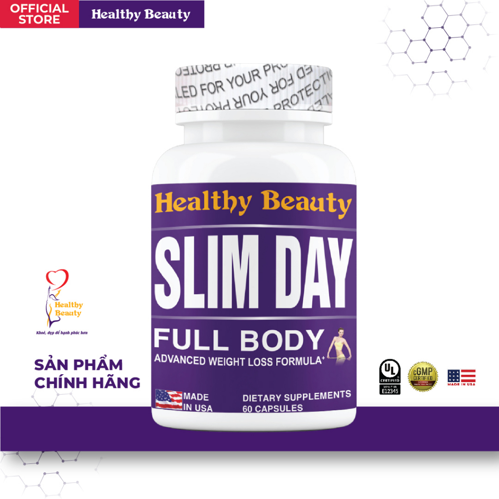 Viên Uống Giảm Cân An Toàn Ban Ngày Slim Day Healthy Beauty 60 Viên