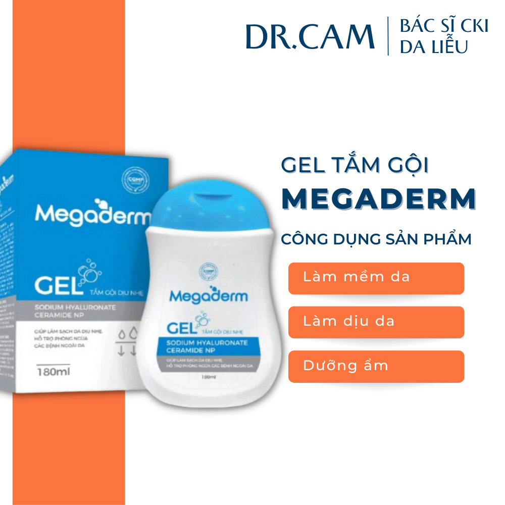 Gel Tắm Gội Megaderm 180ml Dịu Nhẹ, Phòng Ngừa Các Bệnh Ngoài Da Dùng Được Cho Trẻ Sơ Sinh - Dr.cam