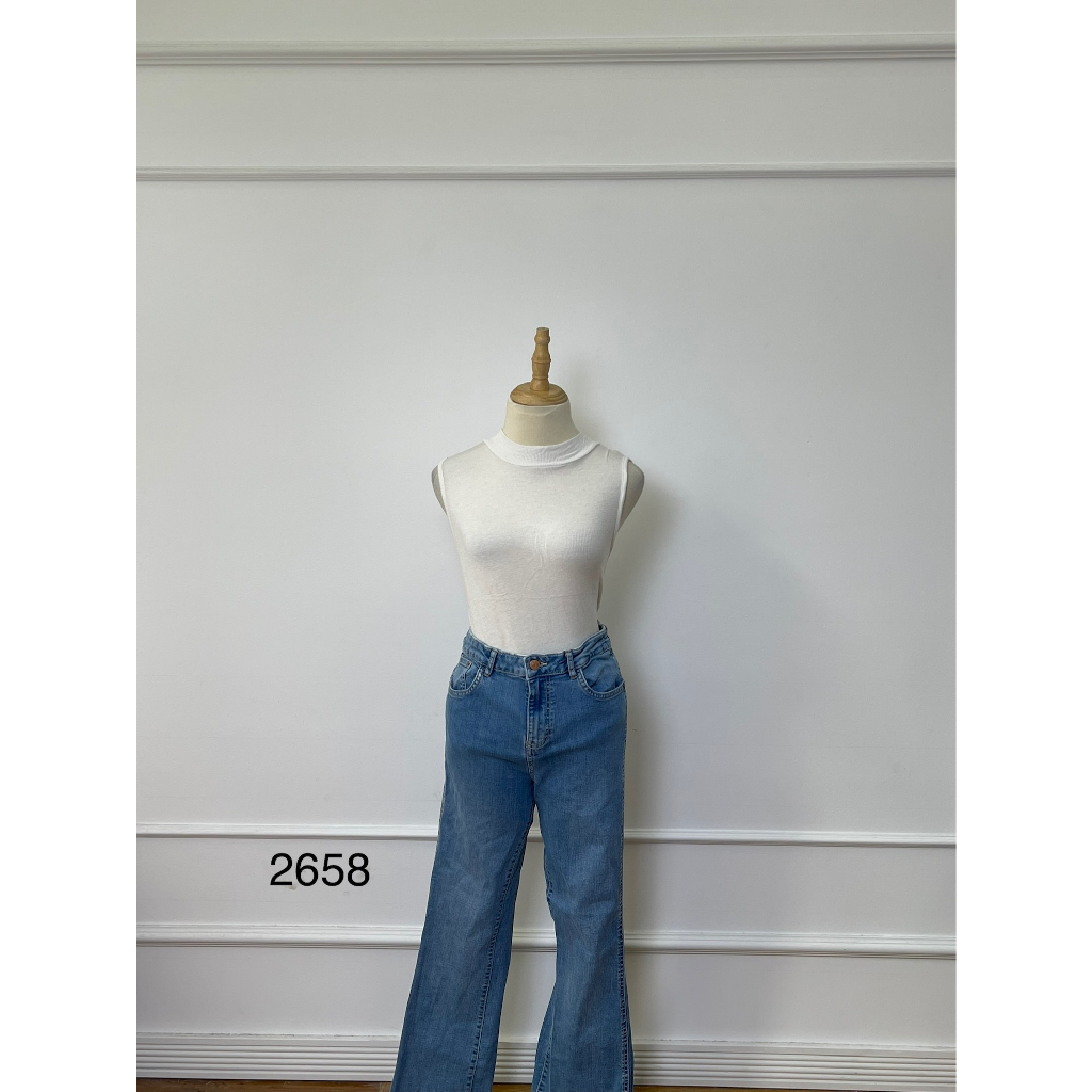 Q2658 Quần bò dài ZARA Hàng hiệu chính hãng thời trang nữ màu xanh size 40 Secondhand thanh lý ký gửi