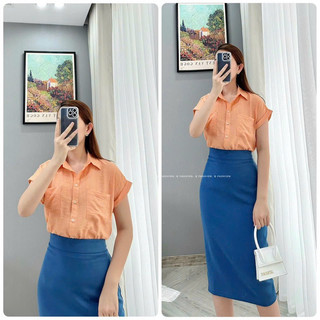 Áo sơ mi đũi túi ngực