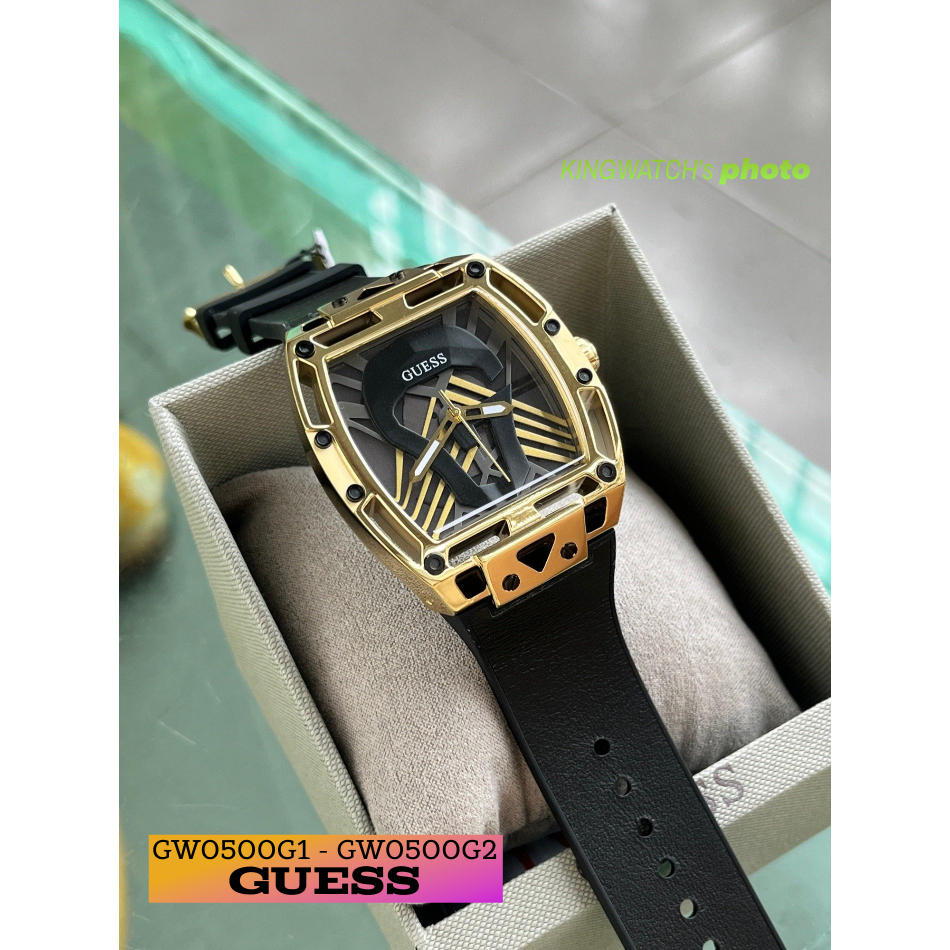 Đồng Hồ Nam Unisex Guess GW0500G1/G2 SKULL DIAL , Dây Cao Su, Size 44mm