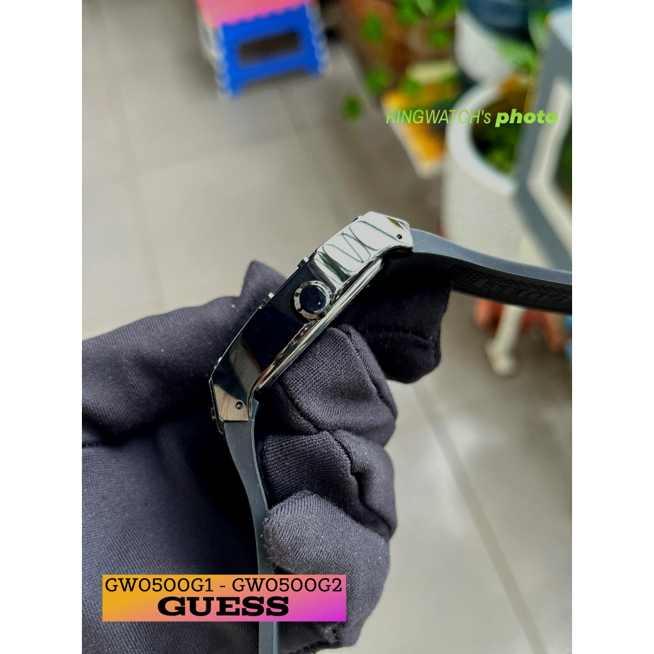 Đồng Hồ Nam Unisex Guess GW0500G1/G2 SKULL DIAL , Dây Cao Su, Size 44mm