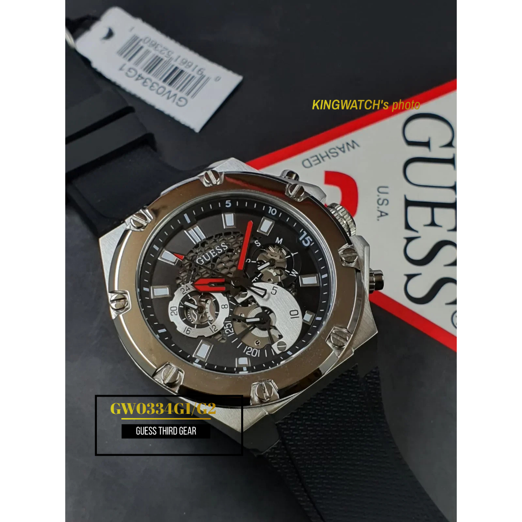 Đồng Hồ Nam Guess GW0334G1/G2/G3, Dây Cao Su, Size 46mm