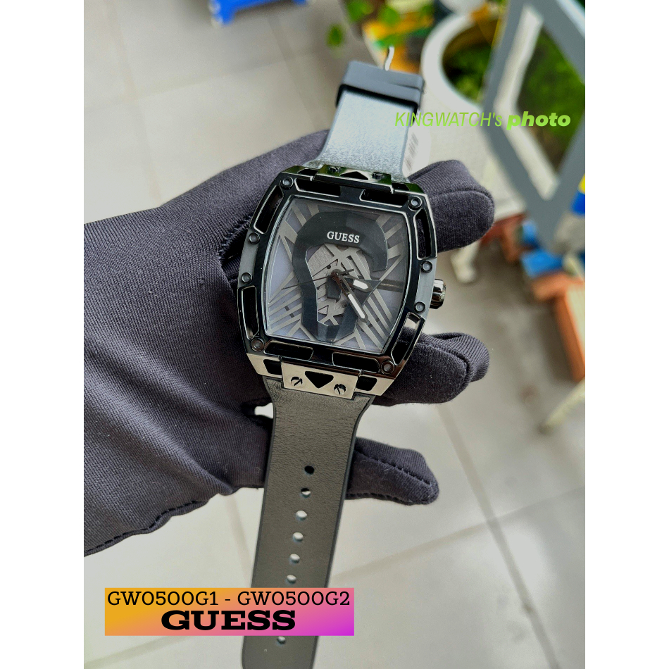 Đồng Hồ Nam Unisex Guess GW0500G1/G2 SKULL DIAL , Dây Cao Su, Size 44mm