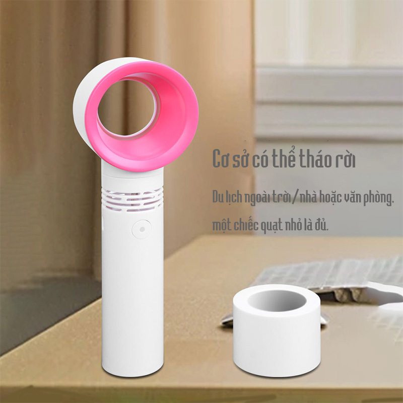 Quạt mini cầm tay không lá, sạc USB, di động và yên tĩnh, thích hợp cho trẻ em và ký túc xá sinh viên