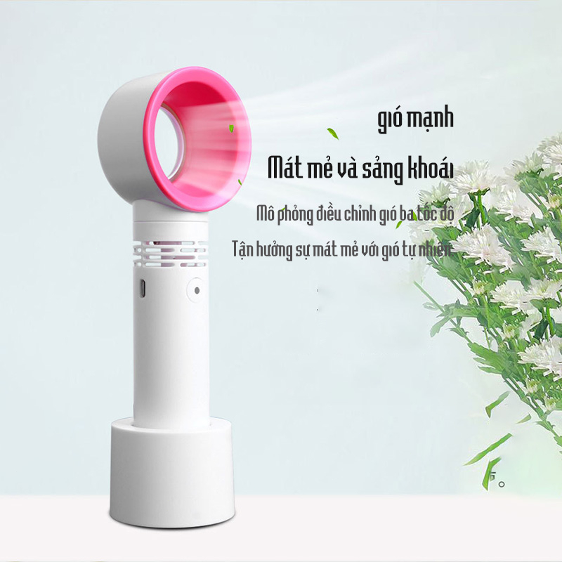Quạt mini cầm tay không lá, sạc USB, di động và yên tĩnh, thích hợp cho trẻ em và ký túc xá sinh viên