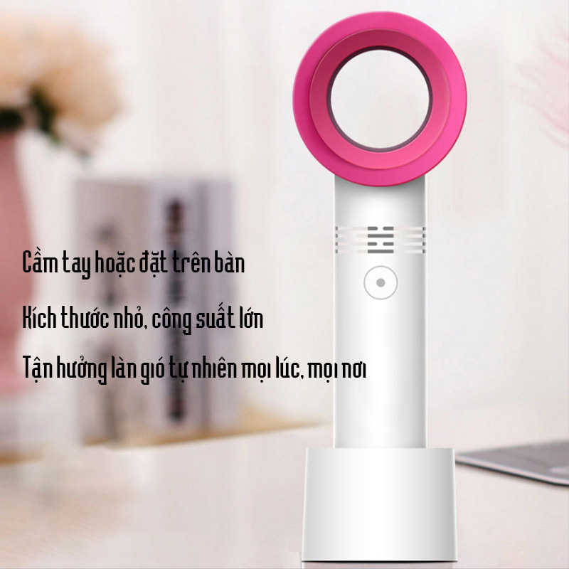 Quạt mini cầm tay không lá, sạc USB, di động và yên tĩnh, thích hợp cho trẻ em và ký túc xá sinh viên