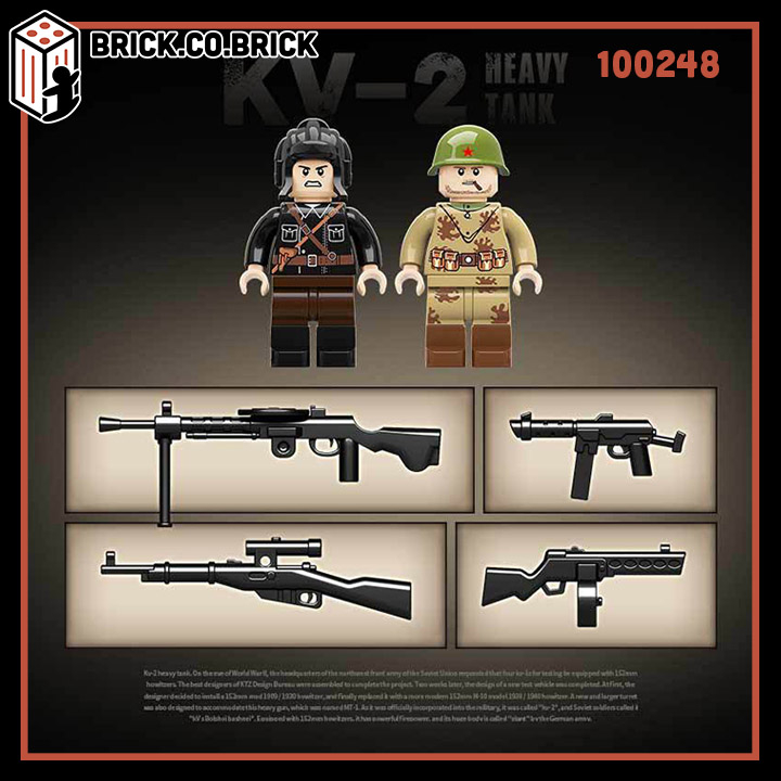 Đồ chơi Lắp ráp Xe Tăng Đức Tiger I Panzer Tank Mô hình Tank KV-2 Hạng nặng Quân sự 100248