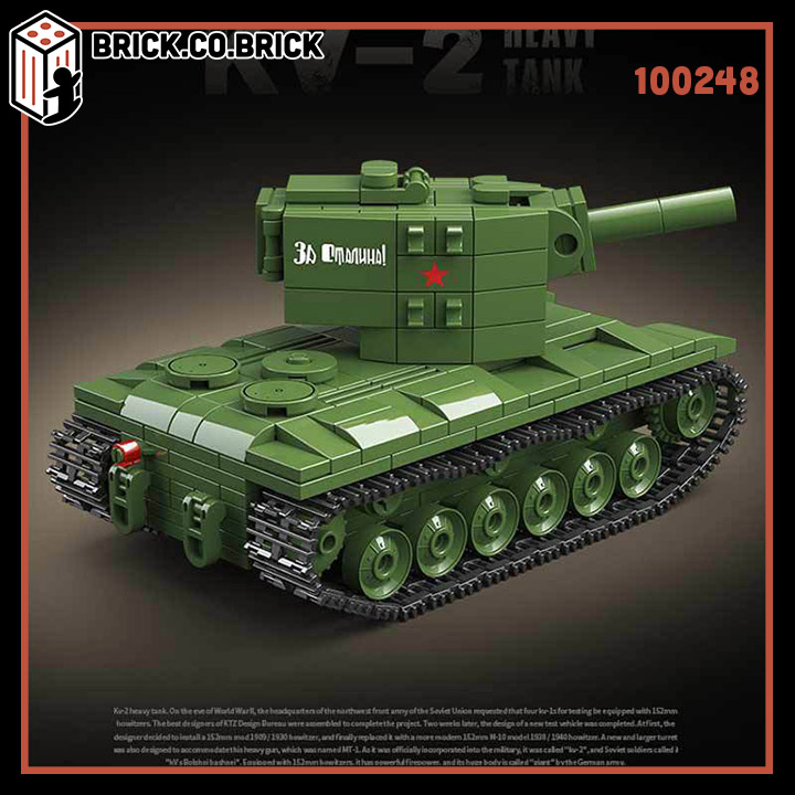 Đồ chơi Lắp ráp Xe Tăng Đức Tiger I Panzer Tank Mô hình Tank KV-2 Hạng nặng Quân sự 100248