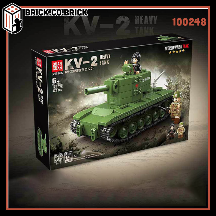 Đồ chơi Lắp ráp Xe Tăng Đức Tiger I Panzer Tank Mô hình Tank KV-2 Hạng nặng Quân sự 100248