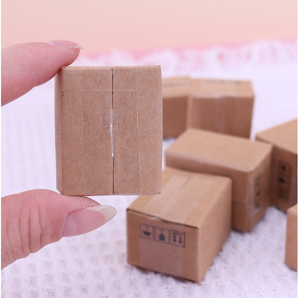 Mô hình hộp carton chuyển phát nhanh trang trí nhà búp bê, DIY