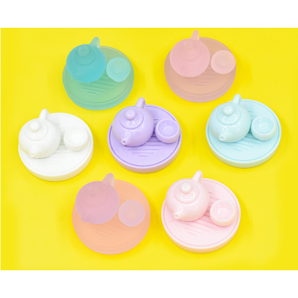 Mô hình bộ ấm chén mini kèm đĩa trang trí nhà búp bê, DIY