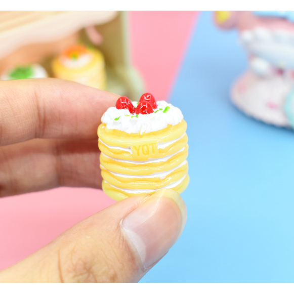 Mô hình bánh ngàn lớp sốt trái cây trang trí nhà búp bê, OB11, DIY