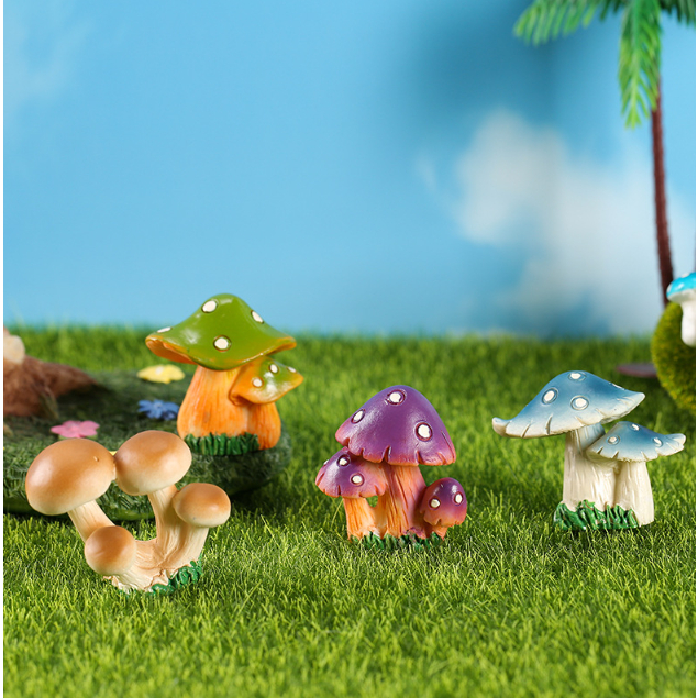 Mô hình chùm nấm lớn trang trí tiểu cảnh terrarium, nhà búp bê, DIY