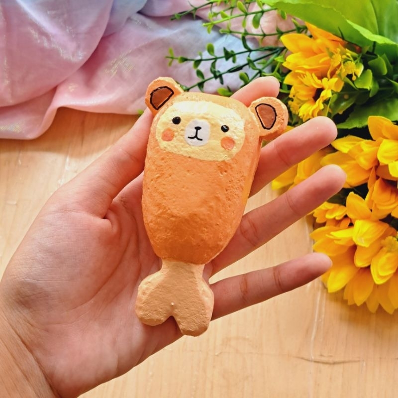 Đồ chơi squishy handmade ĐÙI GÀ GẤU nhà làm dễ thương [Shop Thảo Tâm]