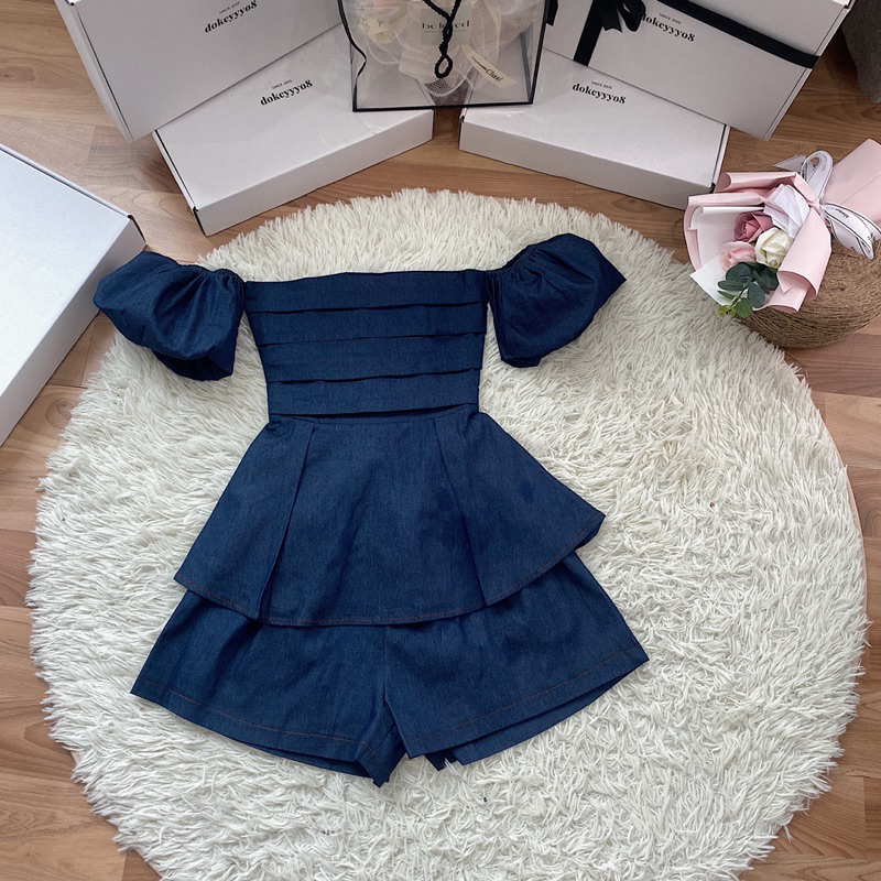 Set trễ vai bò quần lưng chun 117