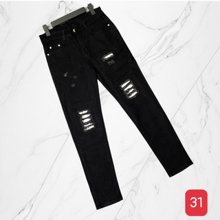Quần Jean Nam Rách Gối chất bò màu xanh Muradfashion, Quần Bò nam co giãn mẫu mới hot trend 2023 NT7911