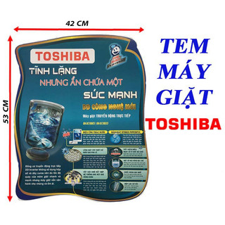 Tem dán máy giặt toshiba - tặng kèm băng keo 2 mặt
