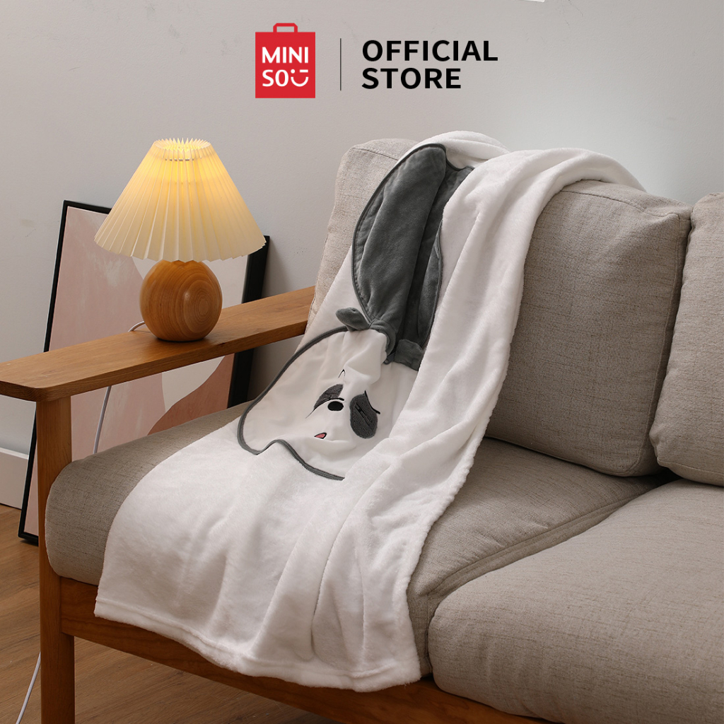 MINISO We Bare Bears Chăn Trùm Đầu Văn Phòng Ngủ Trưa Chăn Điều Hòa Chăn Giải Trí Cape Chăn Điều Hòa Bao Chân Ấm Áp