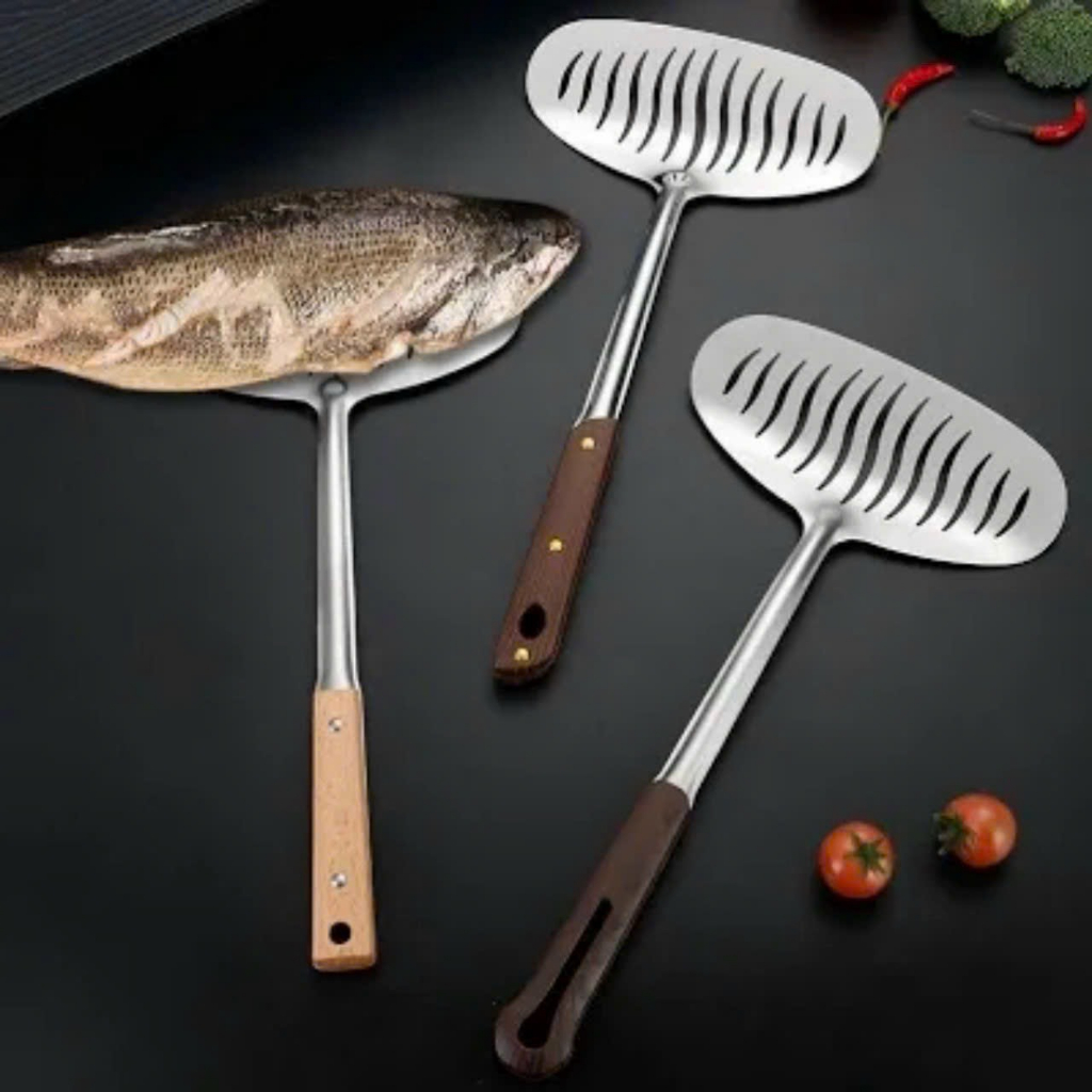 Xẻng Lật Cá Rán Bằng Inox Dễ Dàng Hơn