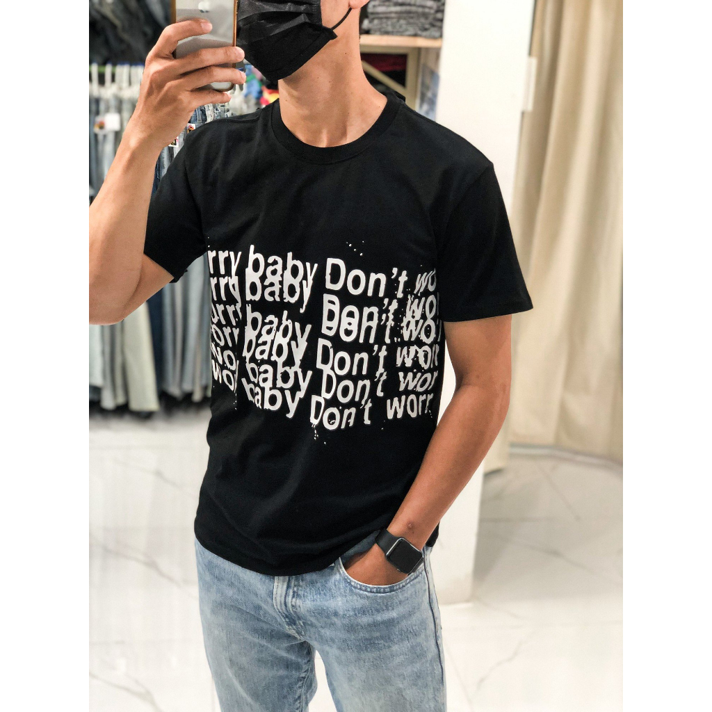 Áo thun in hình cổ tròn tay ngắn chất liệu thun cotton thoáng mát có size từ 50kg-85kg