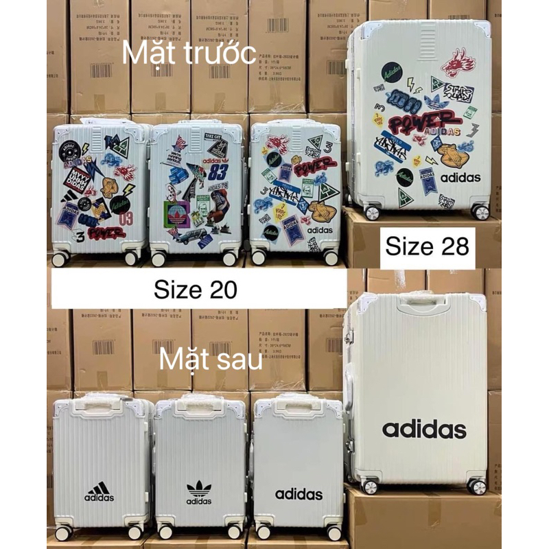 VALI KÉO A.DIDAS MÀU TRẮNG KEM