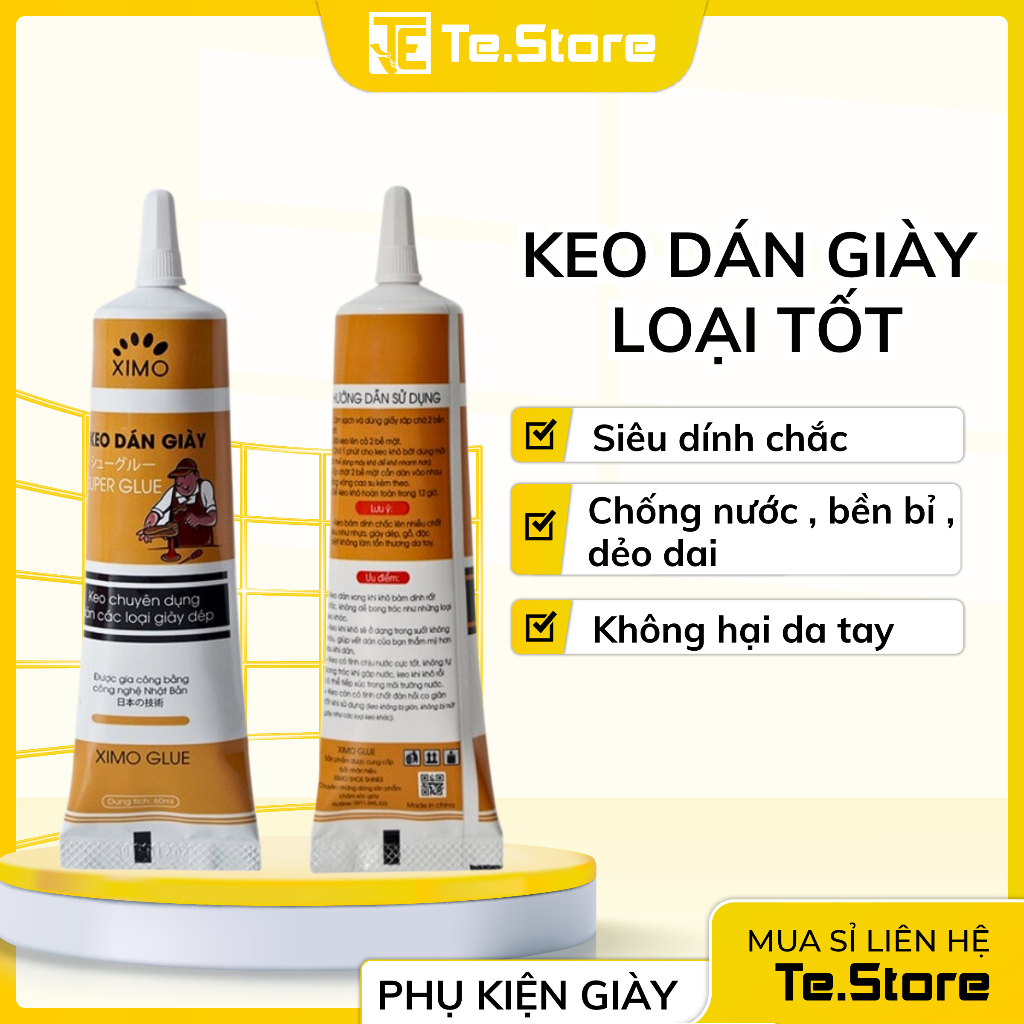 Keo dán giày siêu dính chống nước tốt bền bỉ không hại da tay XIMO KDG60ml