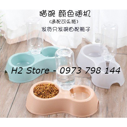 Bát ăn, chén ăn, mắng ăn cho chó mèo tặng kèm bình nước.