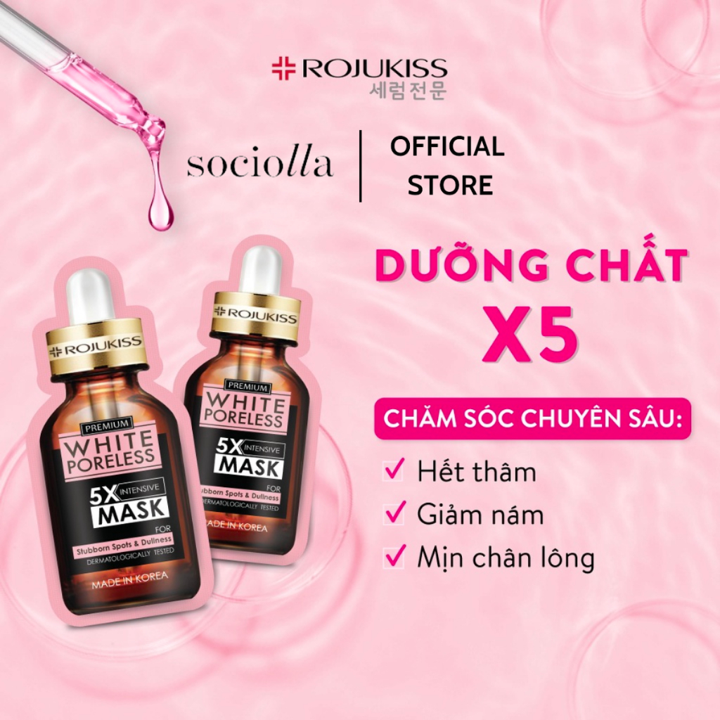 Mặt Nạ Làm Mờ Vết Thâm & Dưỡng Da Sáng Mịn Rojukiss Gấp 5 Dưỡng Chất 25ml