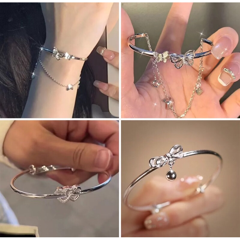 Vòng tay màu bạc thời trang