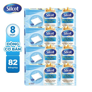 Combo 8 hộp Bông tẩy trang Silcot 82 miếng/hộp