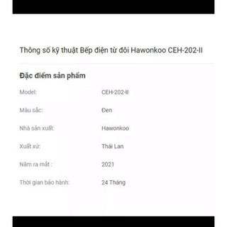 Bếp từ đôi Hawonkoo CEH 202